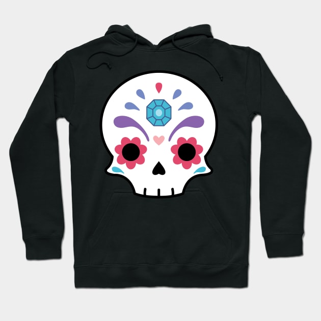 Cute sugar skull diamond Hoodie by laura-nagel